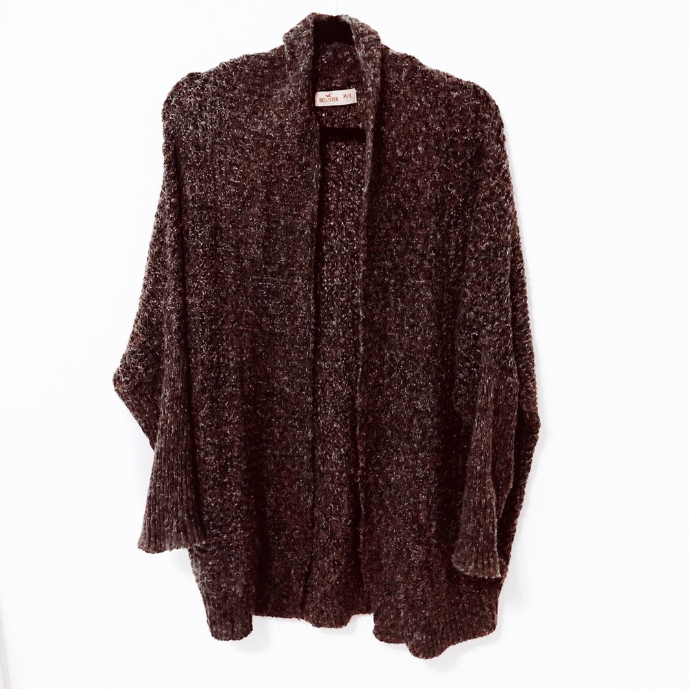 🌸 hollister knitted grey loose marl cardigan